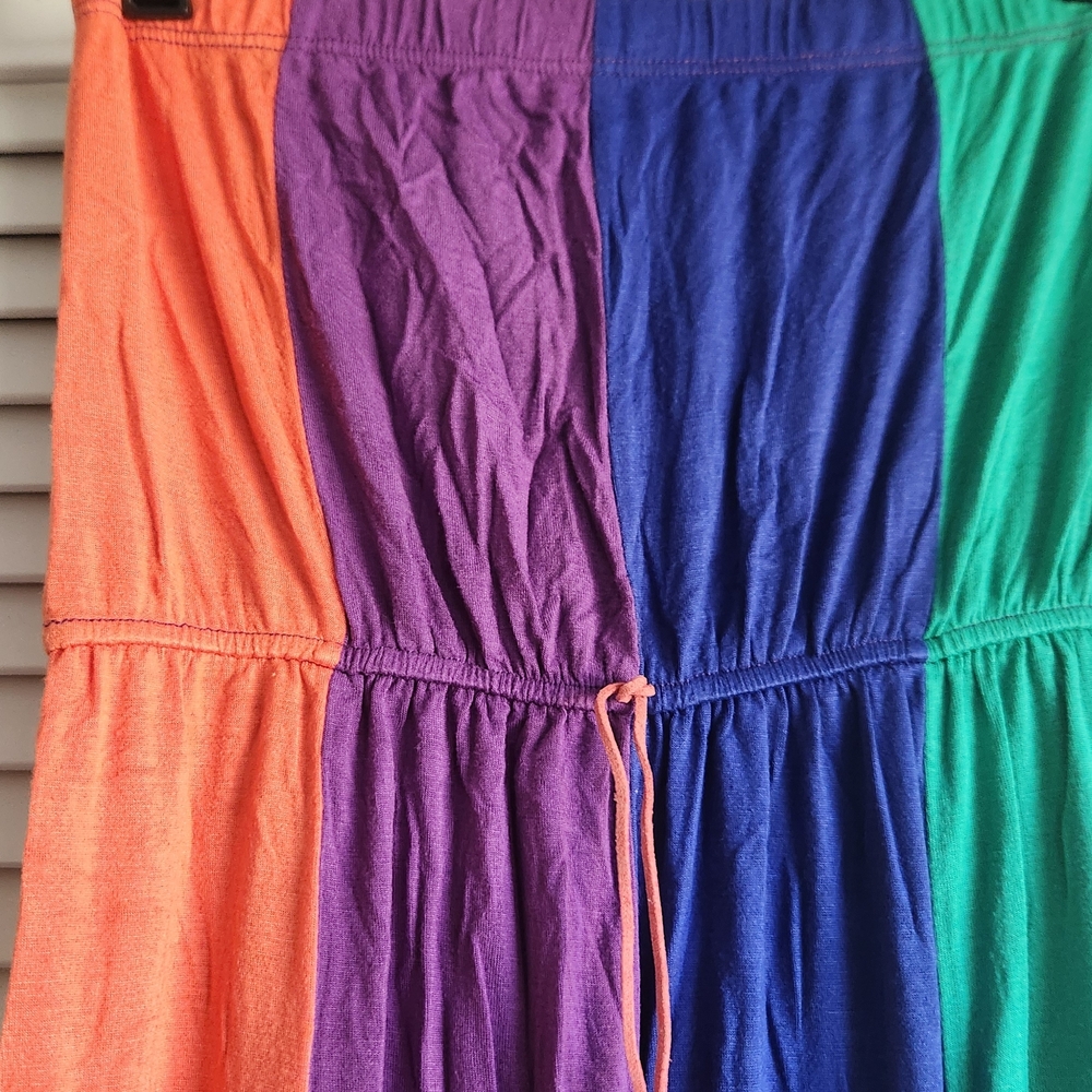 ☀️Goodtime USA Colorful Patchwork strapless Dress